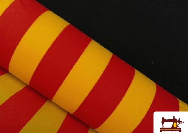 Acheter Tissu à Rayures Jaunes et Rouges 40 cm de Largeur (Senyera) - Pièce 22 Mètres