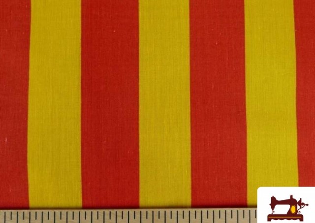 Vente de Tissu à Rayures Jaunes et Rouges 40 cm de Largeur (Senyera) - Pièce 22 Mètres