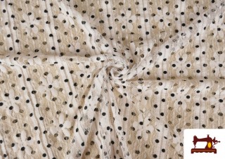 Acheter en ligne Tissu de Blonde Imprimé Pois Sévillan Acheter en ligne Tissu de Blonde Imprimé Pois Sévillan