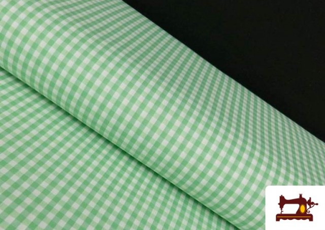 Acheter en ligne Tissu à Carreaux Vichy de Couleurs - Pièce 25 Mètres couleur Vert pistache