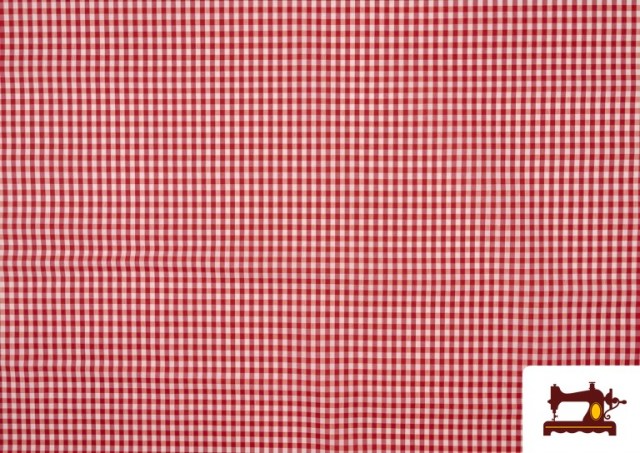 Vente de Tissu à Carreaux Vichy de Couleurs - Pièce 25 Mètres couleur Rouge