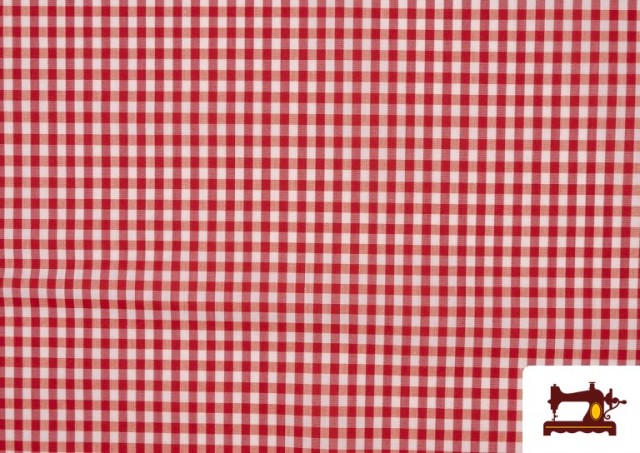 Vente en ligne de Tissu à Carreaux Vichy de Couleurs - Pièce 25 Mètres couleur Rouge
