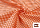 Tissu à Carreaux Vichy de Couleurs - Pièce 25 Mètres couleur Orange