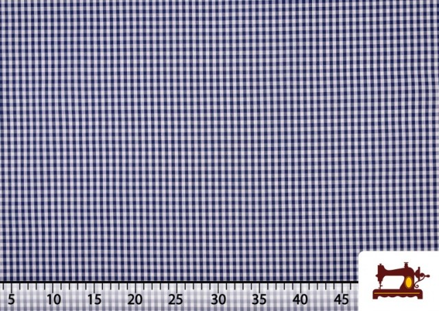 Acheter en ligne Tissu à Carreaux Vichy de Couleurs - Pièce 25 Mètres couleur Bleu Marine