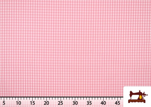 Vente de Tissu à Carreaux Vichy de Couleurs - Pièce 25 Mètres couleur Rosé
