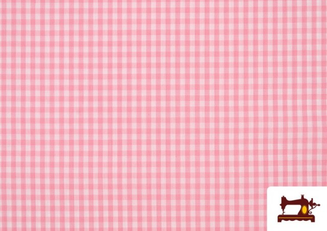 Acheter en ligne Tissu à Carreaux Vichy de Couleurs - Pièce 25 Mètres couleur Rosé