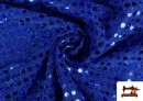 Acheter en ligne Tissu à Paillettes / Strass - Pièce 25 Mètres couleur Gros bleu