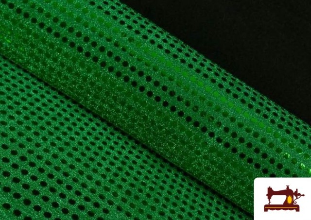 Tissu à Paillettes / Strass - Pièce 25 Mètres couleur Vert