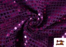 Tissu à Paillettes / Strass - Pièce 25 Mètres couleur Violet foncé