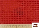 Tissu à Paillettes / Strass - Pièce 25 Mètres couleur Rouge