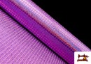 Vente de Tissu avec Pailletes à Carreaux Effet Hologramme - Pièce 25 Mètres couleur Mauve