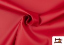 Tissu en Cuir Synthétique de Couleurs - Pièce 20 Mètres couleur Rouge