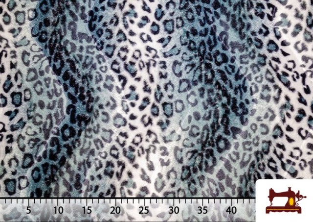 Acheter Tissu à Poil Court Imprimé Léopard pour Costumes et Tapisserie - Pièce 25 Mètres couleur Gris