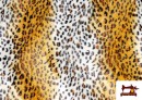 Acheter en ligne Tissu à Poil Court Imprimé Léopard pour Costumes et Tapisserie - Pièce 25 Mètres couleur Bronzé
