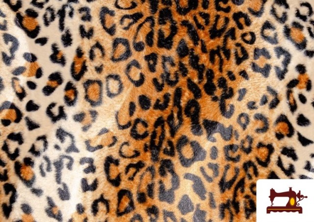 Acheter Tissu à Poil Court Imprimé Léopard pour Costumes et Tapisserie - Pièce 25 Mètres couleur Brun