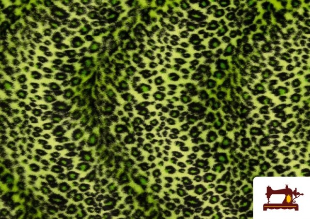 Tissu à Poil Léopard de Couleurs - Pièce 25 Mètres couleur Vert pistache
