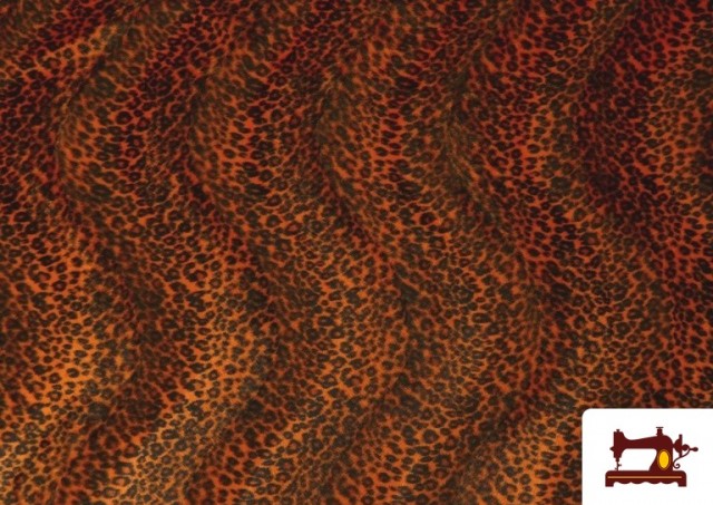 Tissu à Poil Léopard de Couleurs - Pièce 25 Mètres couleur Orange
