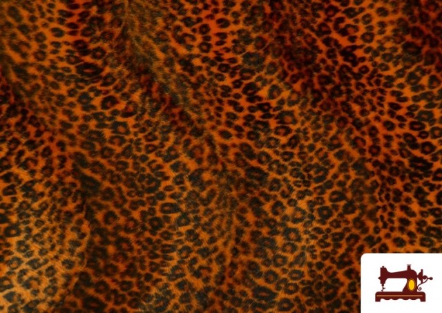 Vente de Tissu à Poil Léopard de Couleurs - Pièce 25 Mètres couleur Orange