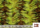 Vente de Tissu à Poil Court Imprimé Tigre de Couleurs - Pièce 25 Mètres couleur Vert pistache
