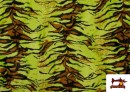 Acheter en ligne Tissu à Poil Court Imprimé Tigre de Couleurs - Pièce 25 Mètres couleur Vert pistache