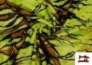 Tissu à Poil Court Imprimé Tigre de Couleurs - Pièce 25 Mètres couleur Vert pistache