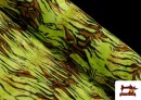 Tissu à Poil Court Imprimé Tigre de Couleurs - Pièce 25 Mètres couleur Vert pistache