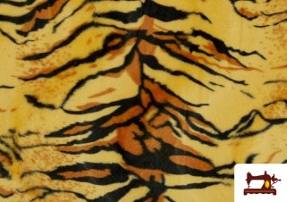 Tissu à Poil Court Imprimé Tigre de Couleurs - Pièce 25 Mètres couleur Moutarde Tissu à Poil Court Imprimé Tigre de Couleurs - Pièce 25 Mètres couleur Moutarde