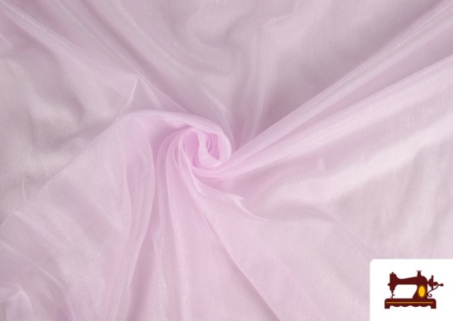 Tissu en Mousseline Fantaisie Sparling - Pièce 35 Mètres couleur Rose avec Nuances