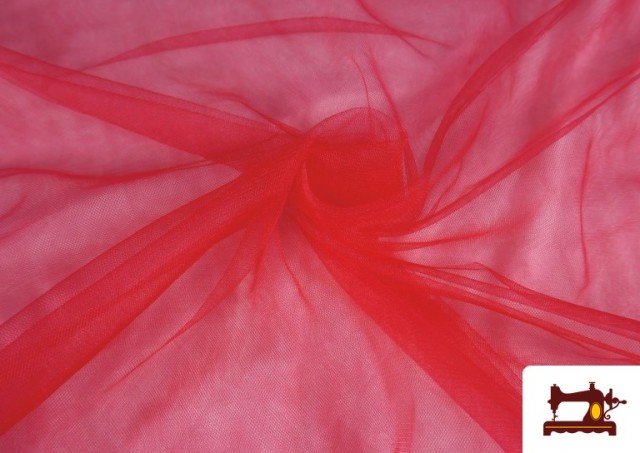 Acheter Tissu en Mousseline Fantaisie Sparling - Pièce 35 Mètres couleur Rouge