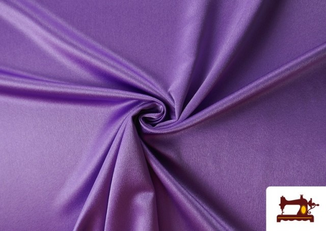 Vente de Tissu en Crêpe Satiné avec Tombé de Couleurs couleur Violet