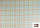 Acheter Tissu de Viella Imprimé Carreaux Bleu et Beige