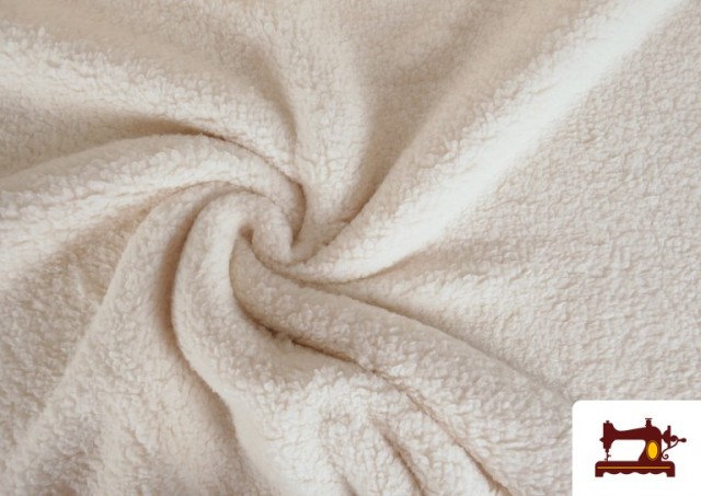 Acheter Tissu Sherpa Effet Mouton Doux au Toucher couleur Écru