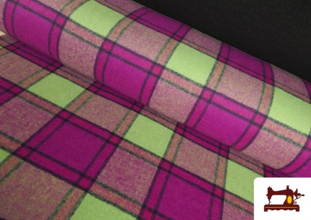 Acheter copy of Tissu en Laine à Carreaux de Couleurs couleur Fuchsia