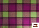 Vente de copy of Tissu en Laine à Carreaux de Couleurs couleur Fuchsia