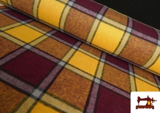 Tissu à Carreaux Couleurs Aspect Laine couleur Jaune