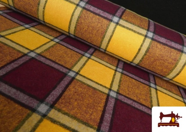 copy of Tissu en Laine à Carreaux de Couleurs couleur Jaune