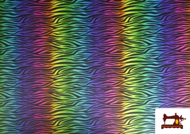 Tissu en Soie avec Imprimé Animal Multicolore