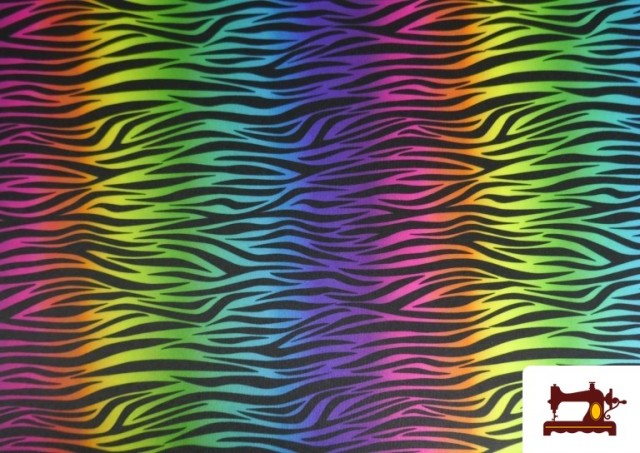 Vente de Tissu en Soie avec Imprimé Animal Multicolore