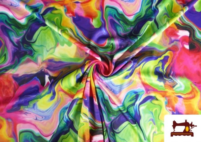 Vente en ligne de Tissu en Soie avec Imprimé Multicolore