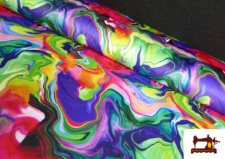 Tissu en Stretch avec Imprimé Eau de Couleurs
