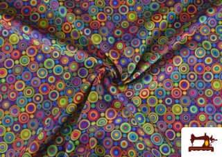 Acheter en ligne Tissu en Stretch Imprimé avec Cercles de Couleurs