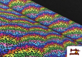 Tissu en Stretch Imprimé Animal Léopard Multicolore