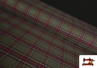 Tissu en Viyella à Carreaux Kaki et Moutarde couleur Kaki