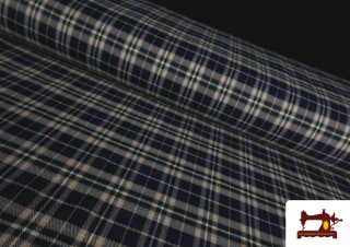 Tissu en Viyella à Carreaux Bleu Marin