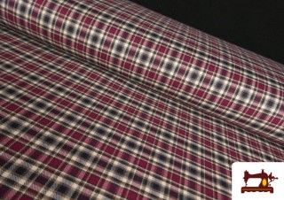 Tissu en Viyella à Carreaux Classiques Rubis
