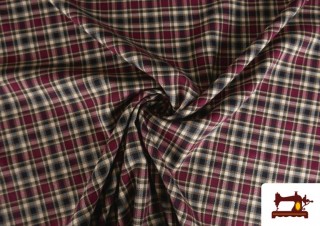 Acheter en ligne Tissu en Viyella à Carreaux Classiques Rubis