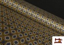 Tissu Punto Roma Imprimé Géométrique Années 80 couleur Beige