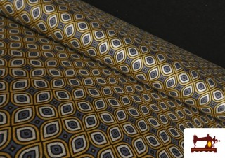 copy of Tissu Style PuntRoma avec Imprimé Pied-de-Poule couleur Beige