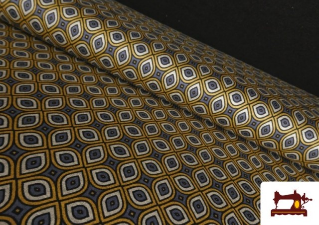 Tissu Punto Roma Imprimé Géométrique Années 80 couleur Beige