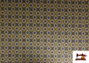 Acheter Tissu Punto Roma Imprimé Géométrique Années 80 couleur Beige
